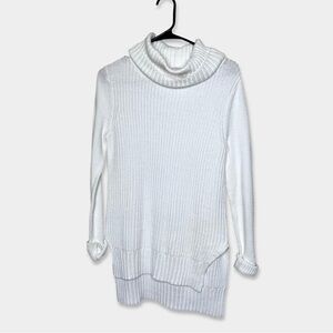 WHITE + WARREN Cowl Neck Sweater Size XS White Color Cotton Blend GUC